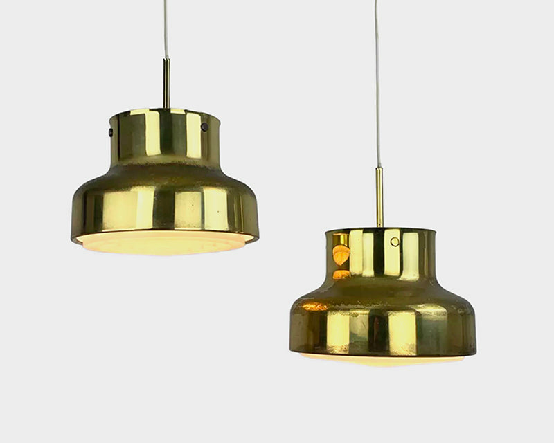 Bumling Pendant Lamps in Brass by Anders Pehrson for Ateljé Lyktan, 1960s, Set of 2