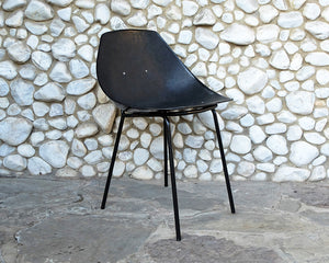 Black coquillage chair by Pierre Guariche for Meurop 1960s