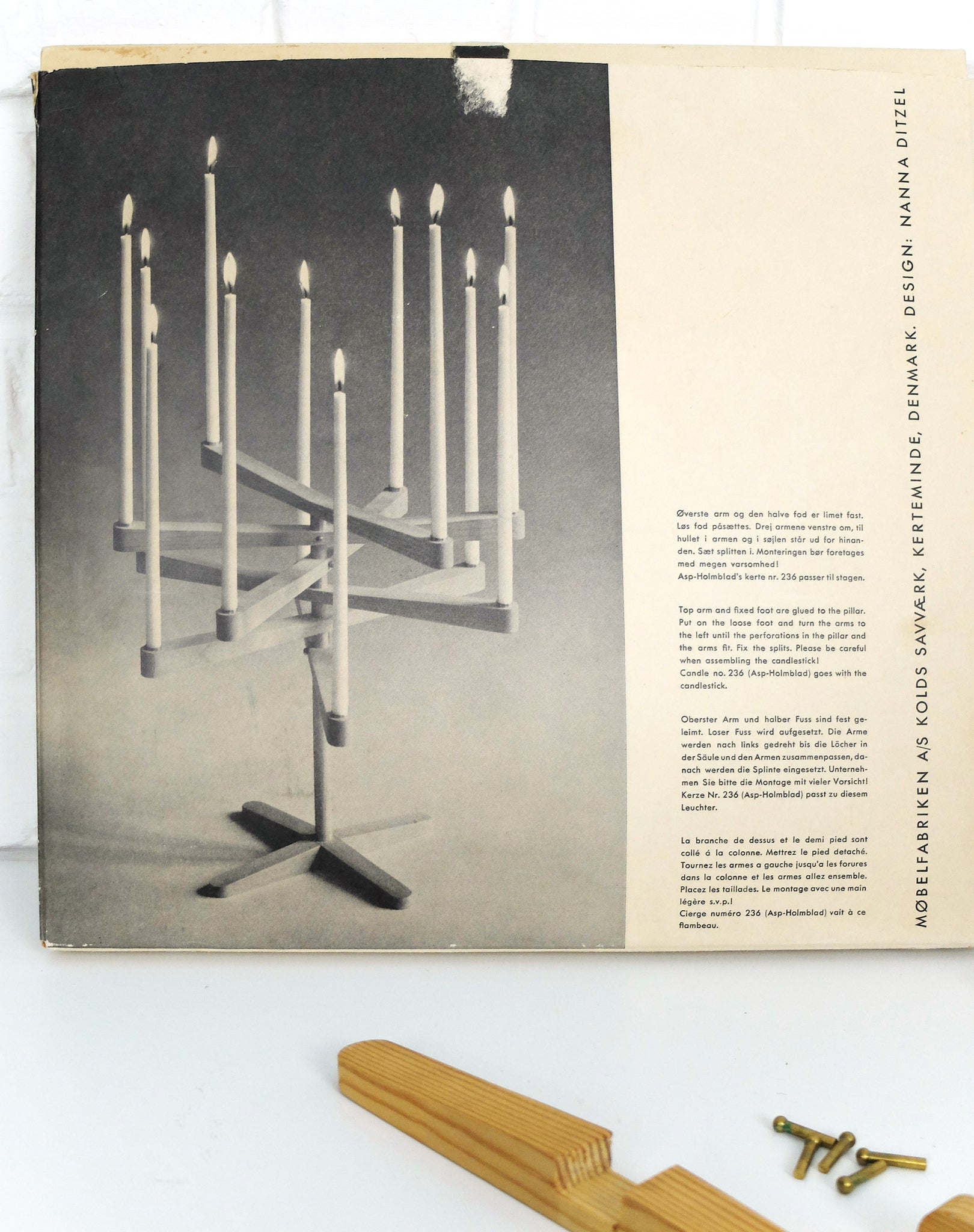 Candleholder by Nanna Ditzel for Kolds Savvaerk, Denmark, 1960s