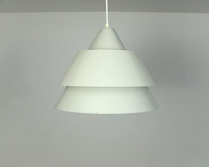 Mid-Century Danish Zone Pendant Lamp in light grey by Jo Hammerborg for Fog & Mørup, 1960s