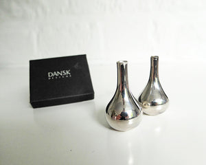 Pair of Dansk Designs Candle Holders “teardrops” silver plated