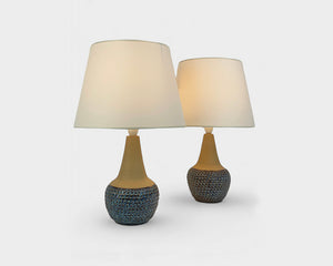 Pair Scandinavian Stoneware Ceramic Table Lamps by Einar Johansen for Soholm, 1960s