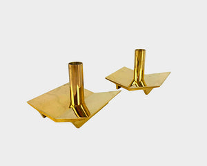 Pair of Candleholders N°70 in Brass by Pierre Forsell for Skultuna Sweden 1960s