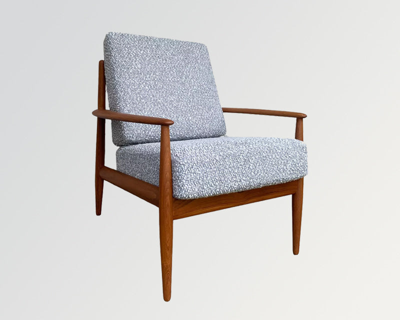 Lounge Easy chair 118 in Teak & Bouclé by Grete Jalk for France & Son, Denmark, 1960s