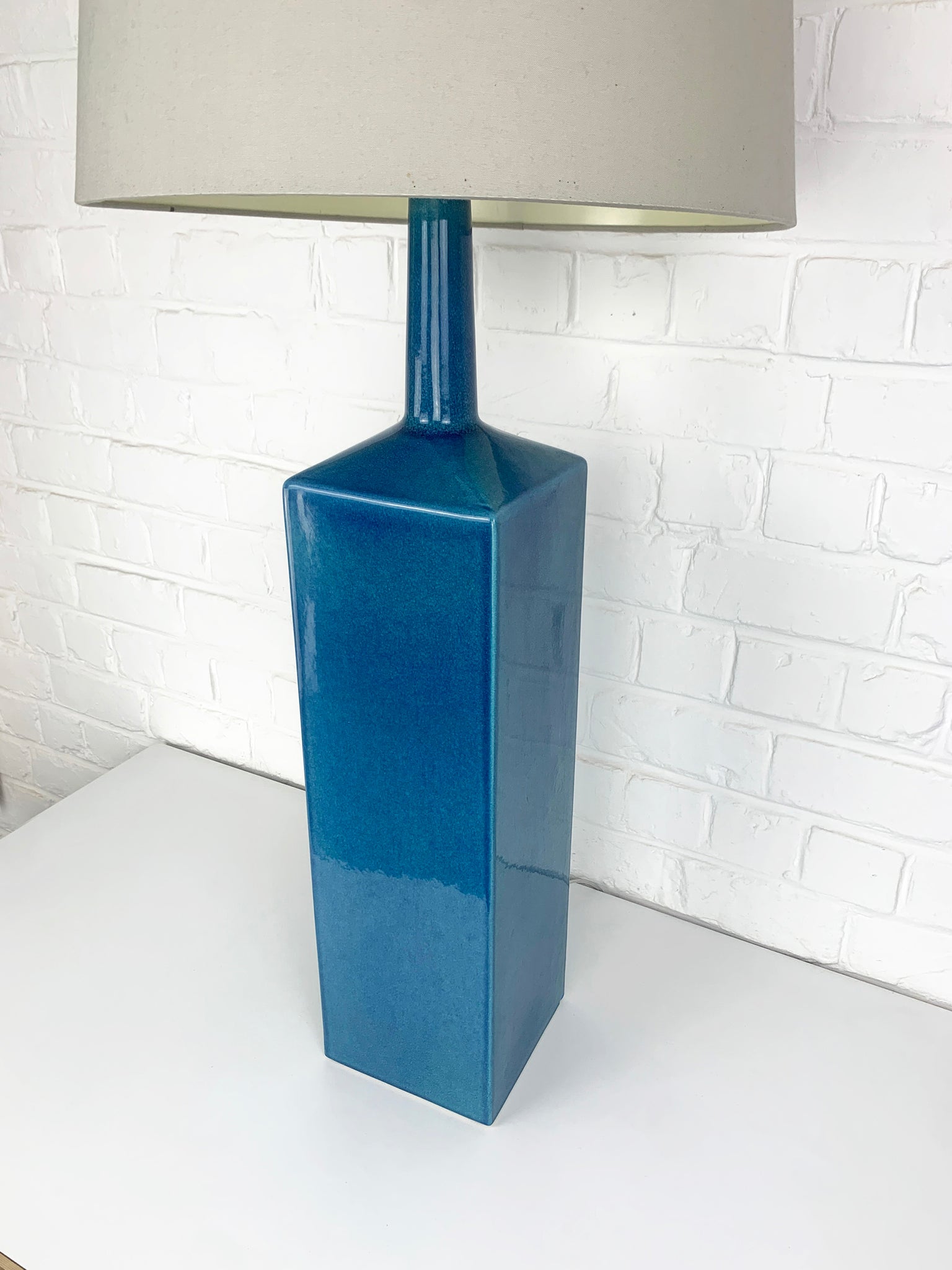 Blue ceramic Le Klint floor lamp Model no. 357 glazed stoneware Denmark