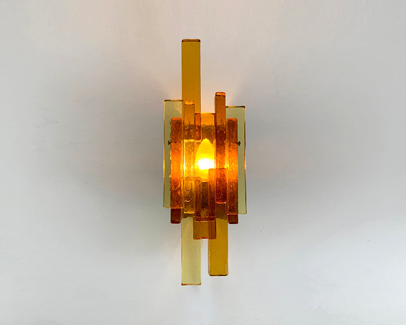 Amber Glass Sconce by Svend Aage Holm Sørensen, Denmark, 1960s