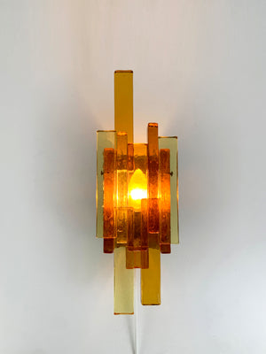 Amber Glass Sconce by Svend Aage Holm Sørensen, Denmark, 1960s