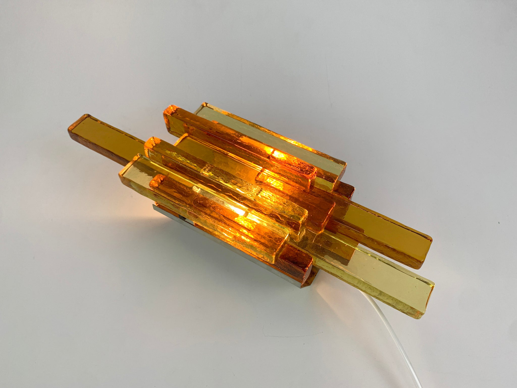 Amber Glass Sconce by Svend Aage Holm Sørensen, Denmark, 1960s