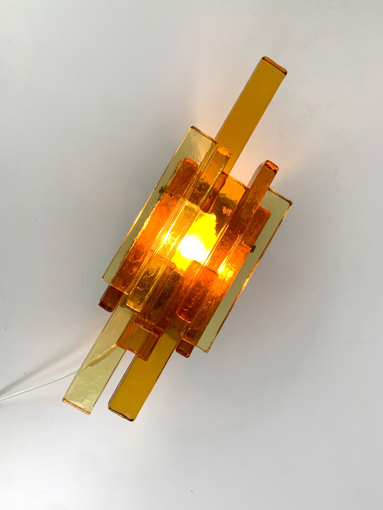 Amber Glass Sconce by Svend Aage Holm Sørensen, Denmark, 1960s