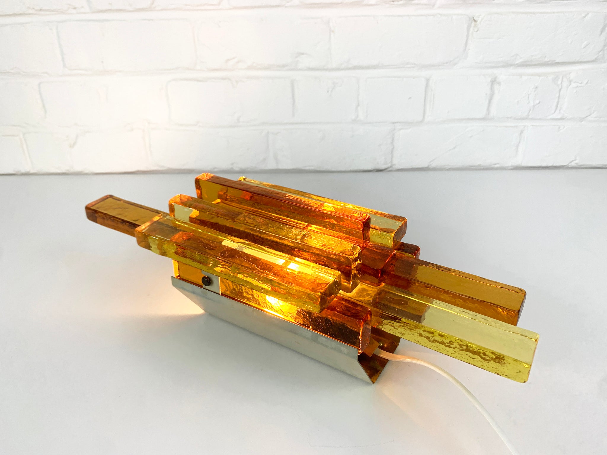 Amber Glass Sconce by Svend Aage Holm Sørensen, Denmark, 1960s