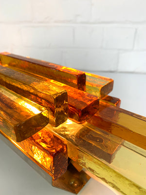 Amber Glass Sconce by Svend Aage Holm Sørensen, Denmark, 1960s