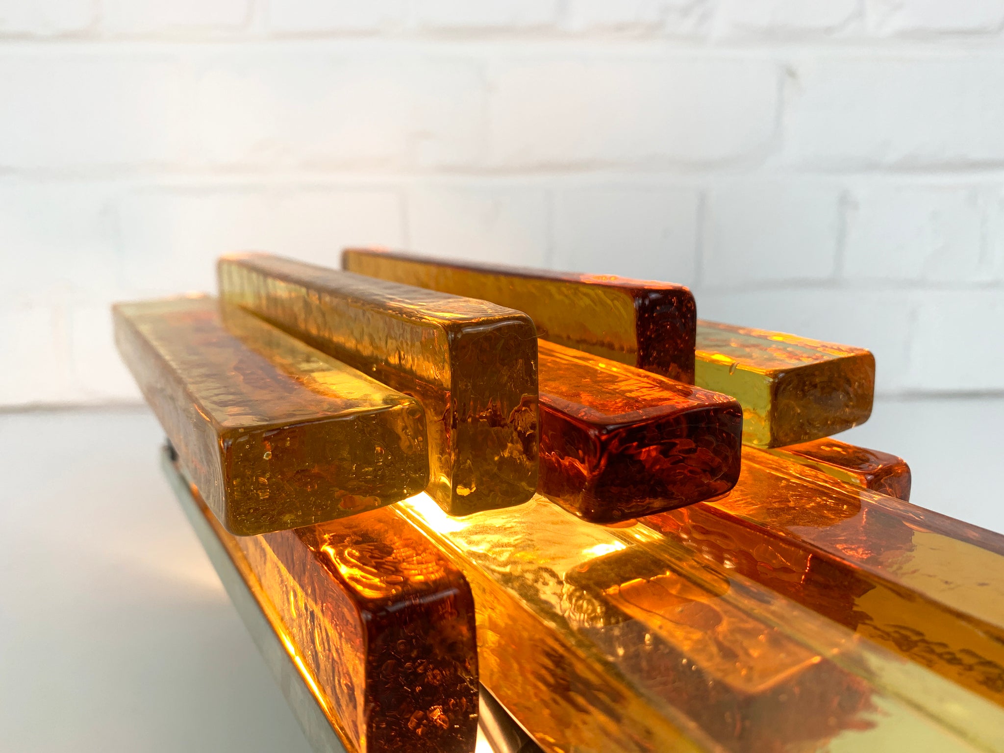 Amber Glass Sconce by Svend Aage Holm Sørensen, Denmark, 1960s