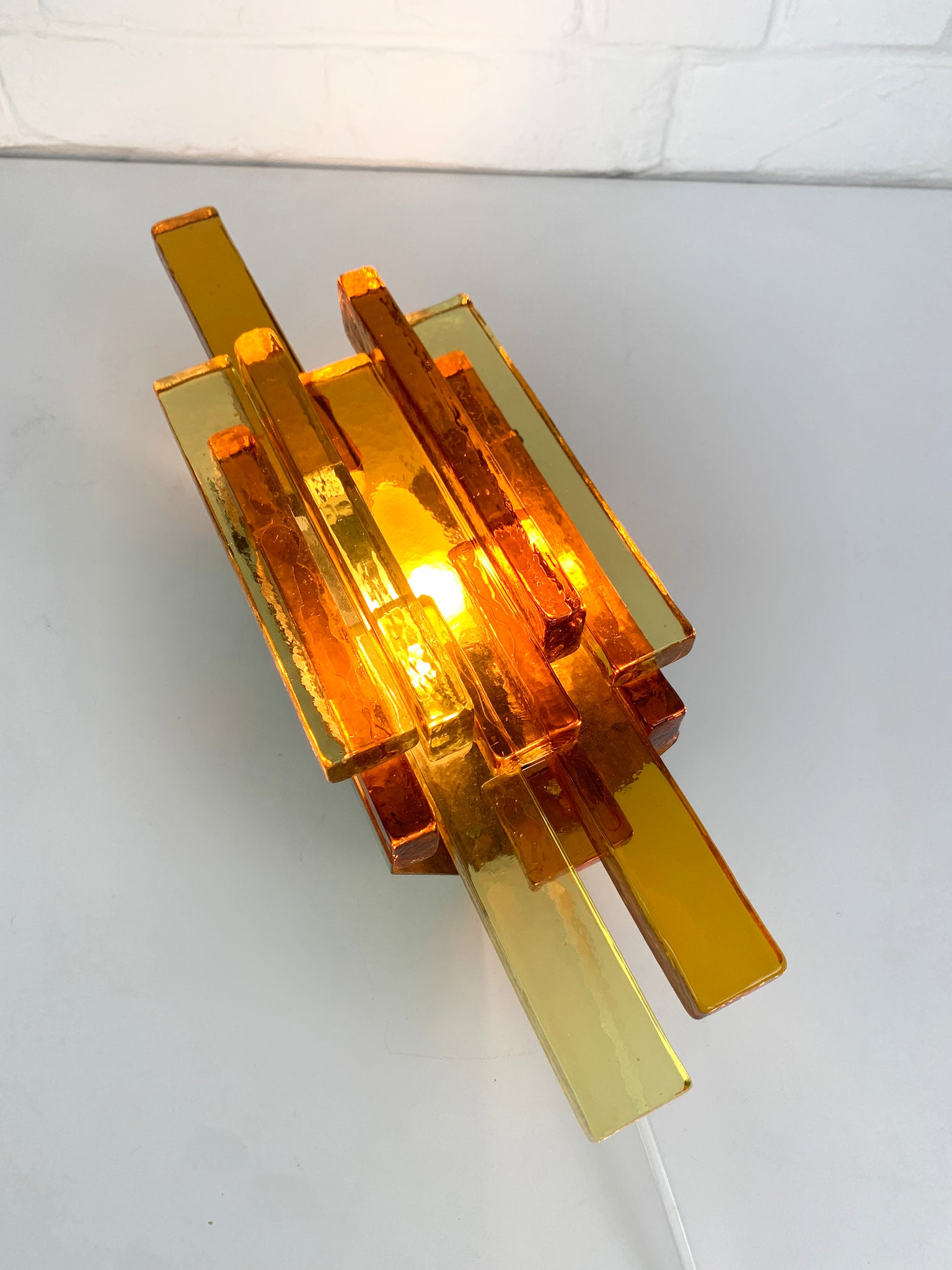 Amber Glass Sconce by Svend Aage Holm Sørensen, Denmark, 1960s