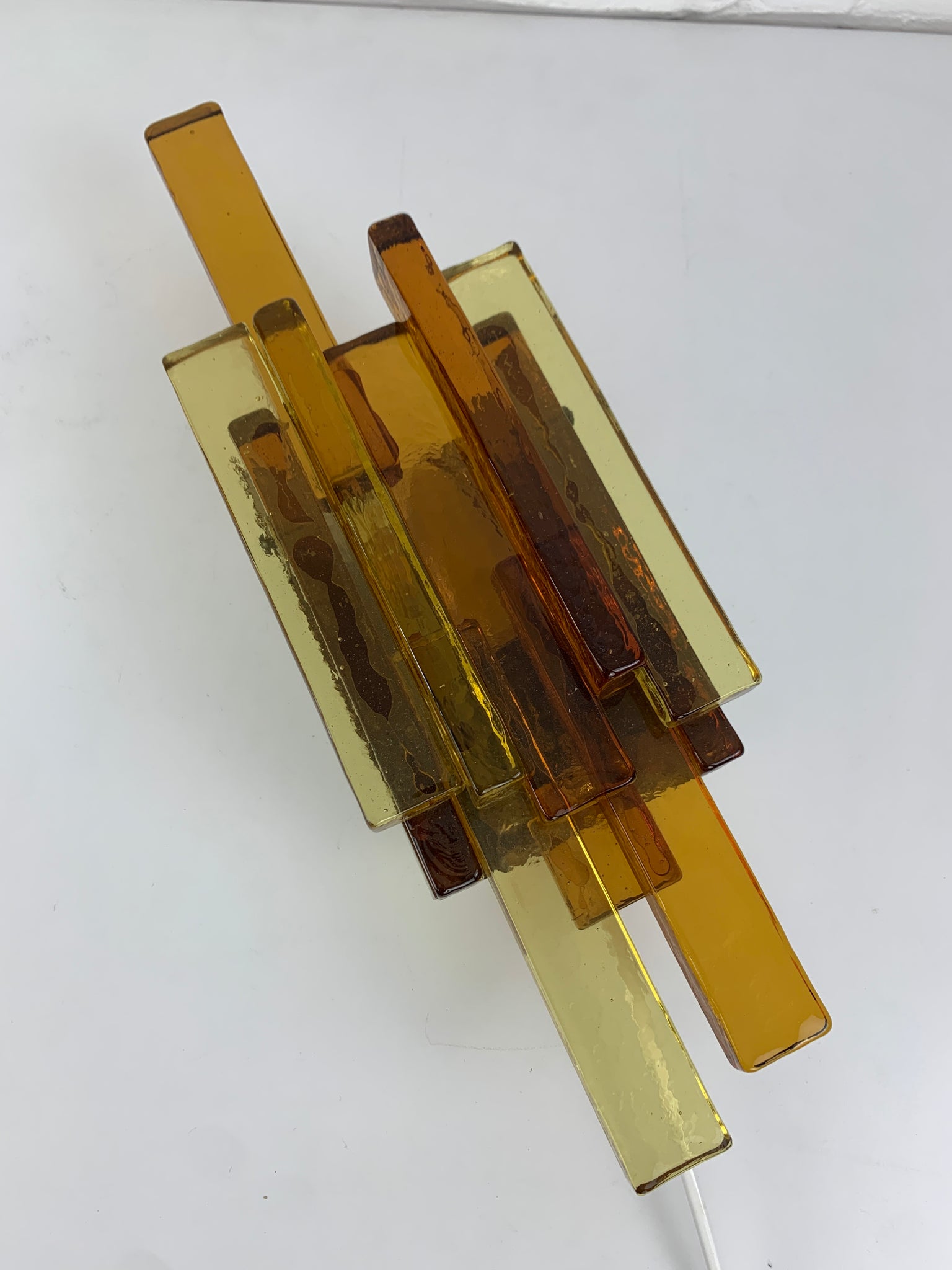 Amber Glass Sconce by Svend Aage Holm Sørensen, Denmark, 1960s