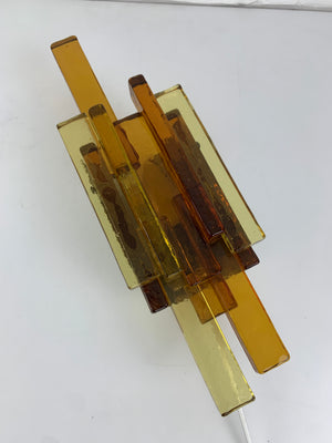 Amber Glass Sconce by Svend Aage Holm Sørensen, Denmark, 1960s