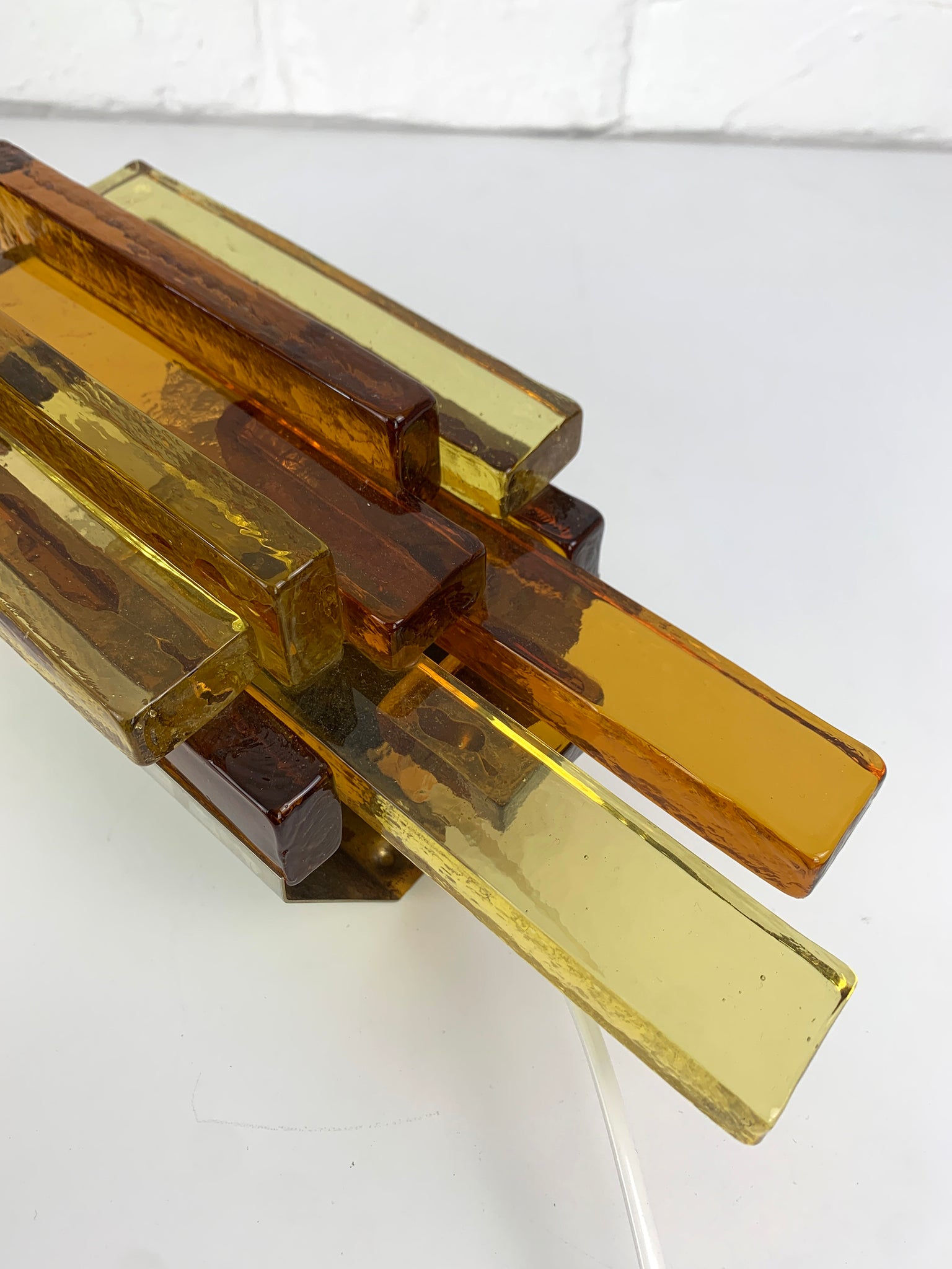 Amber Glass Sconce by Svend Aage Holm Sørensen, Denmark, 1960s