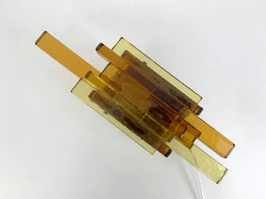 Amber Glass Sconce by Svend Aage Holm Sørensen, Denmark, 1960s