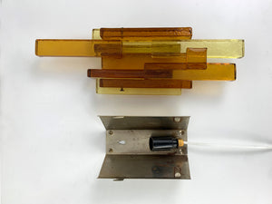 Amber Glass Sconce by Svend Aage Holm Sørensen, Denmark, 1960s