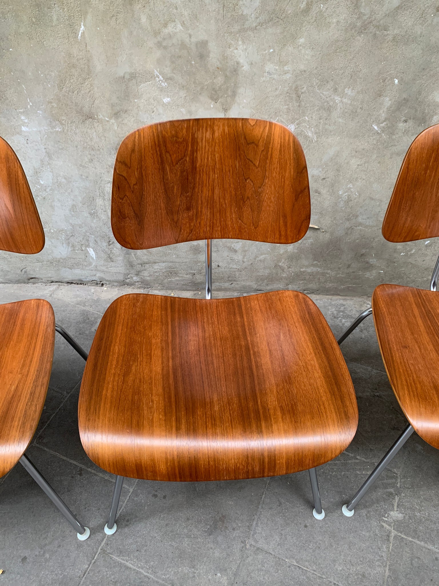 Pair DCM Dining Chairs Walnut by Charles & Ray Eames, Herman Miller, 1950s