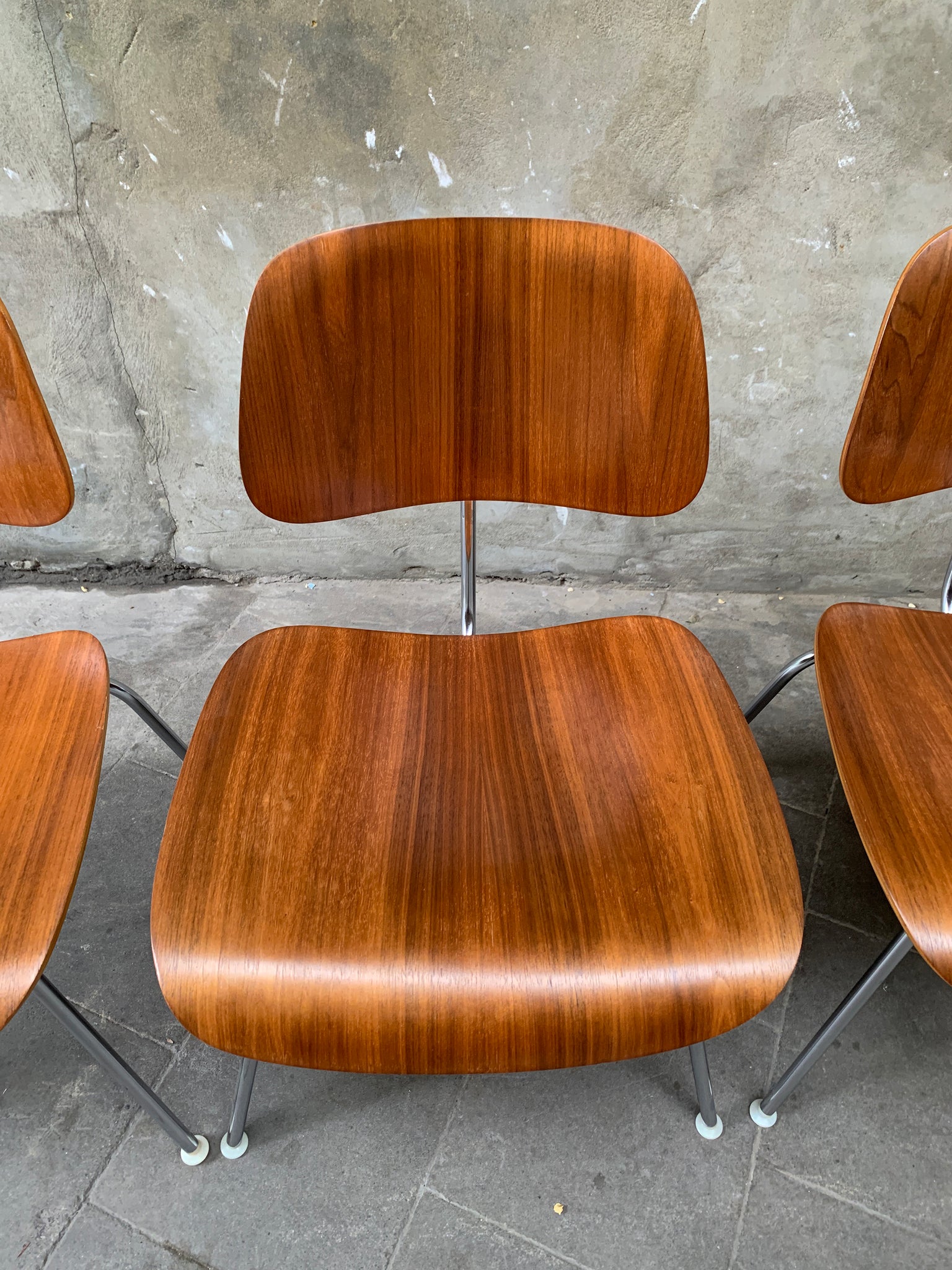 Pair DCM Dining Chairs Walnut by Charles & Ray Eames, Herman Miller, 1950s