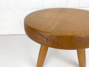 Mid-Century Low Berger Stool in Oak Charlotte Perriand Steph Simon Paris, 1950s