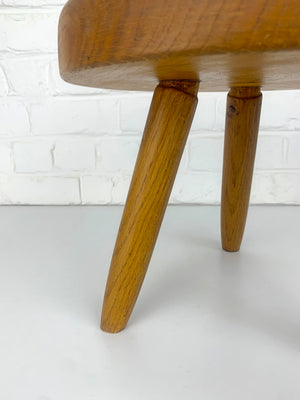 Mid-Century Low Berger Stool in Oak Charlotte Perriand Steph Simon Paris, 1950s