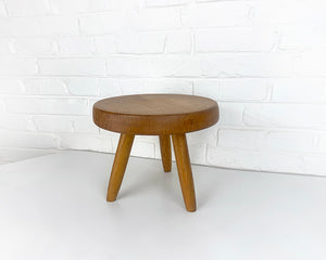 Mid-Century Low Berger Stool in Oak Charlotte Perriand Steph Simon Paris, 1950s