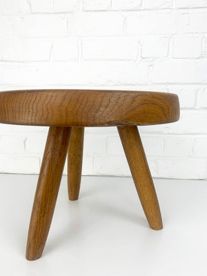 Mid-Century Low Berger Stool in Oak Charlotte Perriand Steph Simon Paris, 1950s