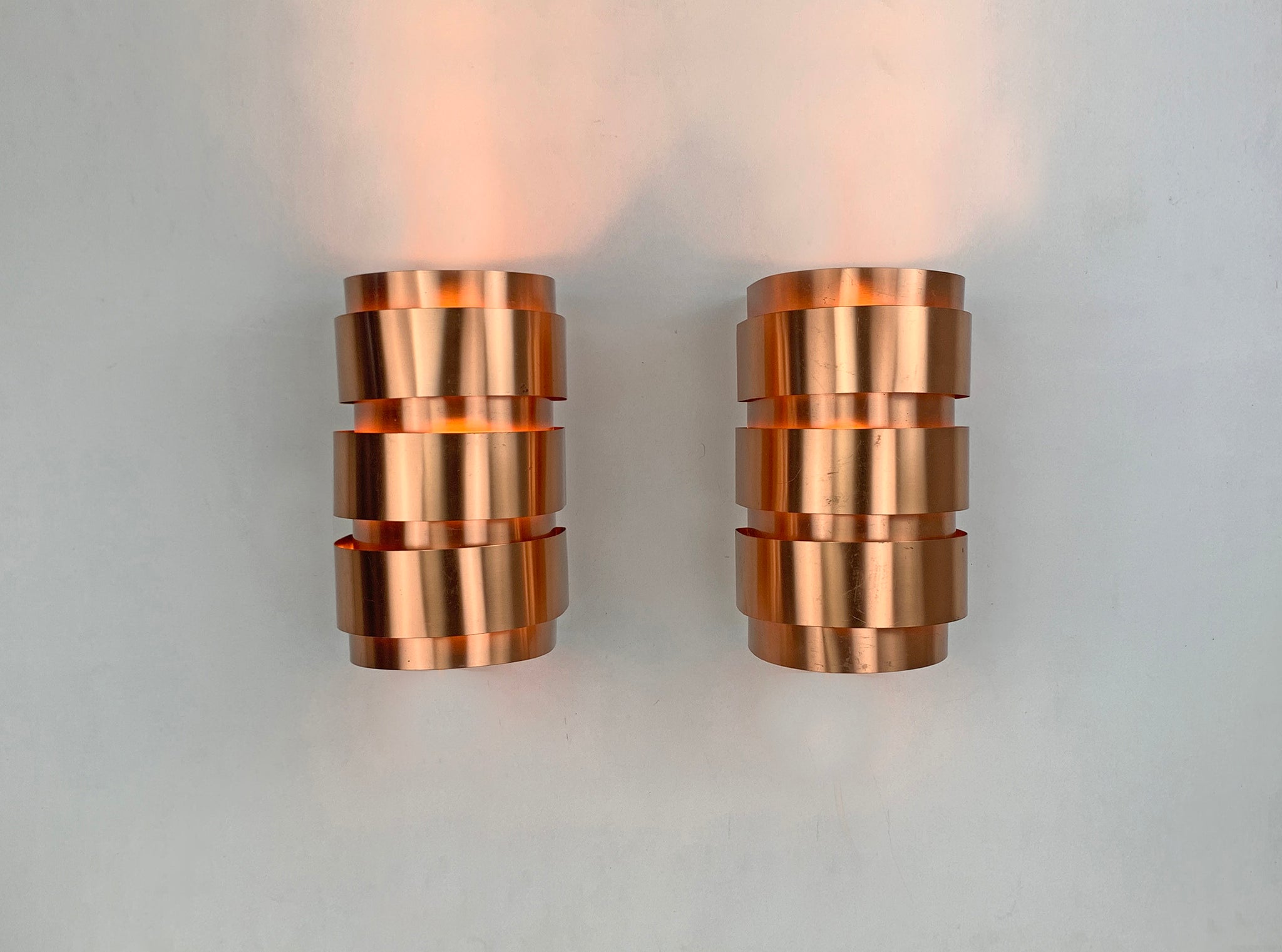 Pair of copper V-155 Sconces by Hans-Agne Jakobsson for AB Markaryd, 1960s