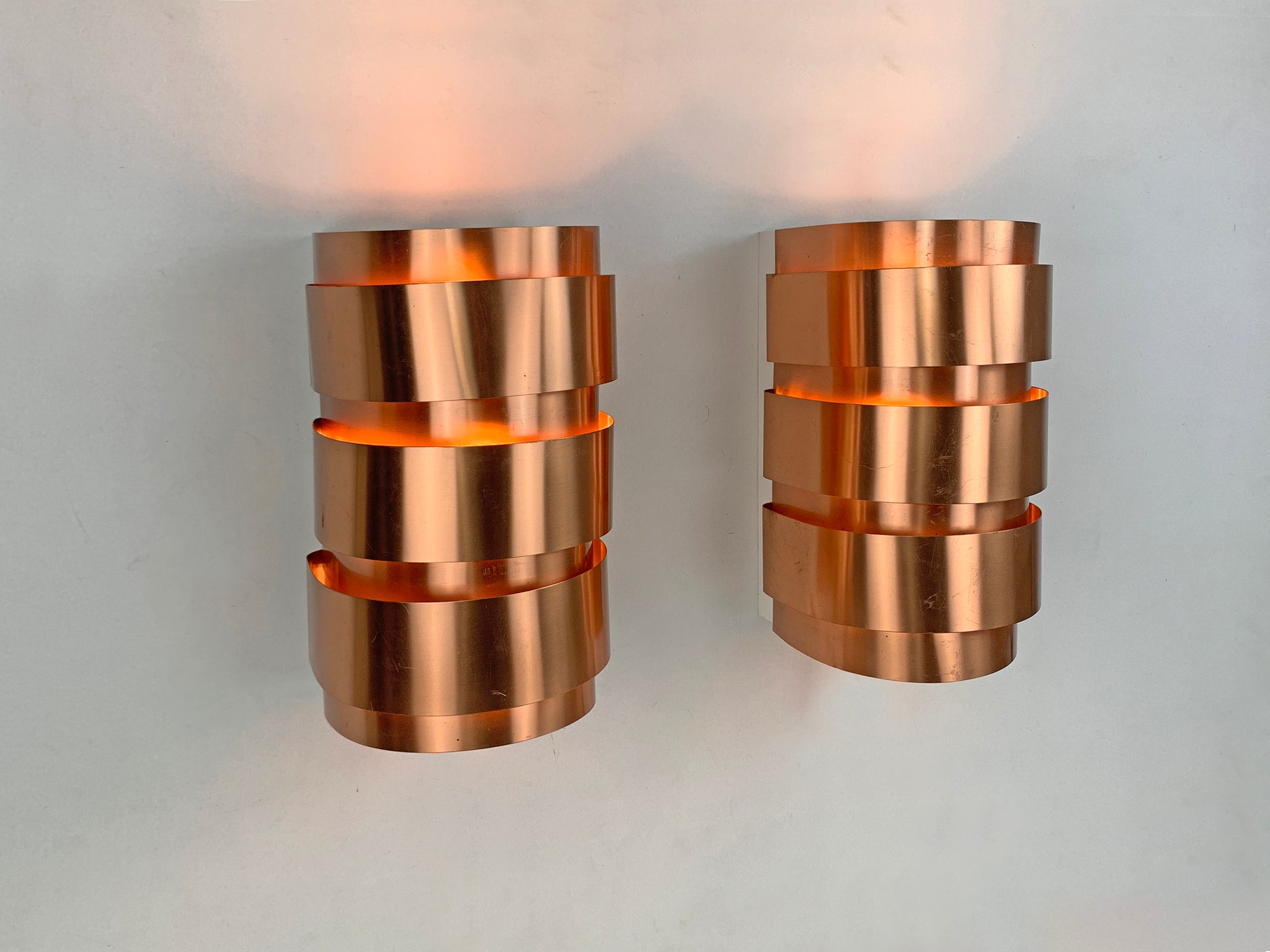 Pair of copper V-155 Sconces by Hans-Agne Jakobsson for AB Markaryd, 1960s