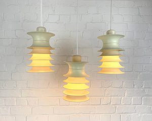 Set of 3 Scandinavian Space Age pendants by Strini, Denmark