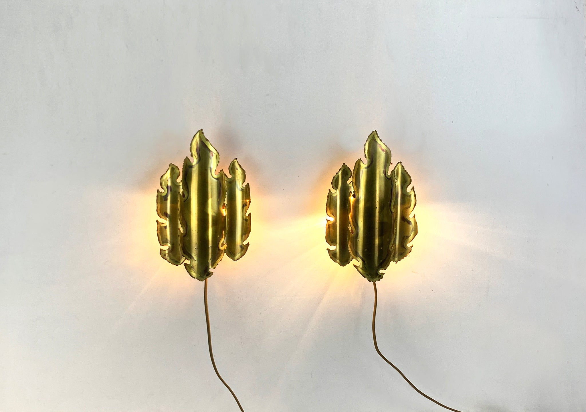 Pair Brutalist Wall Lights by Svend Aage Holm Sorensen for Holm Sørensen, Denmark