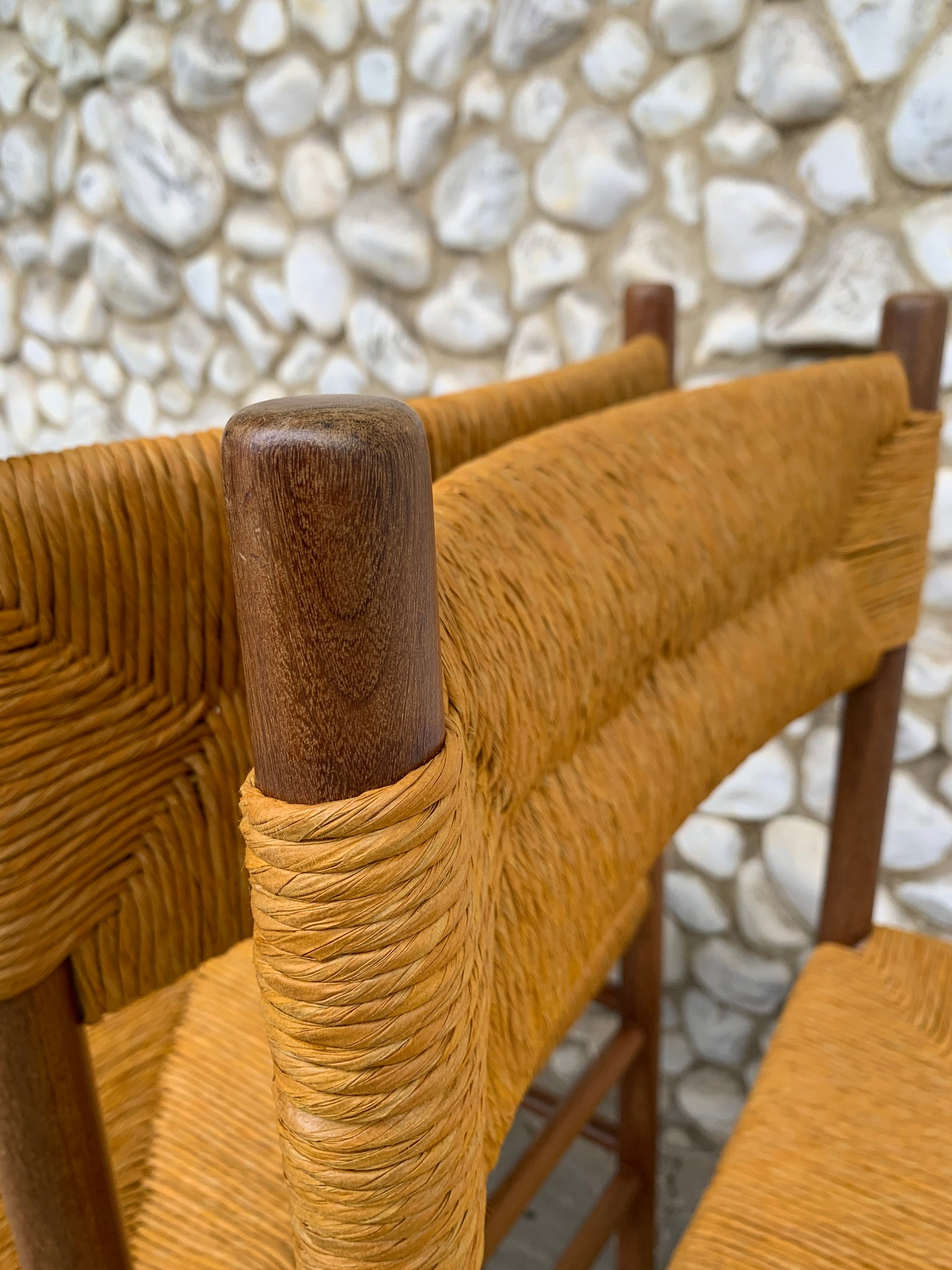 Pair of Midcentury Dordogne Dining Chairs, Charlotte Perriand for Robert Sentou