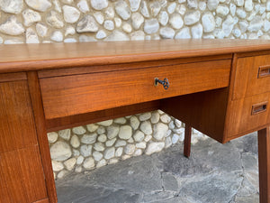 Free-Standing Scandinavian Teak Desk, Denmark, 1960s