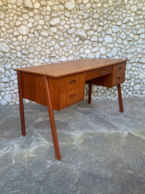 Free-Standing Scandinavian Teak Desk, Denmark, 1960s