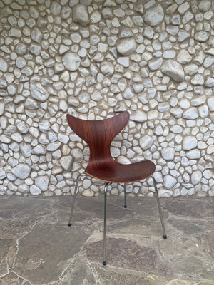 Lily Chair Model 3108 by Arne Jacobsen for Fritz Hansen, Denmark, Rosewood 1976