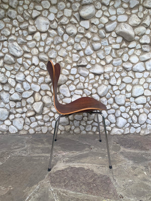 Lily Chair Model 3108 by Arne Jacobsen for Fritz Hansen, Denmark, Rosewood 1976