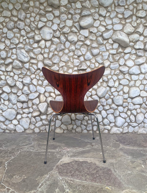 Lily Chair Model 3108 by Arne Jacobsen for Fritz Hansen, Denmark, Rosewood 1976