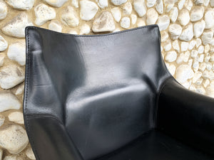 CAB 414 Armchair in Black Leather by Mario Bellini for Cassina, 1980s