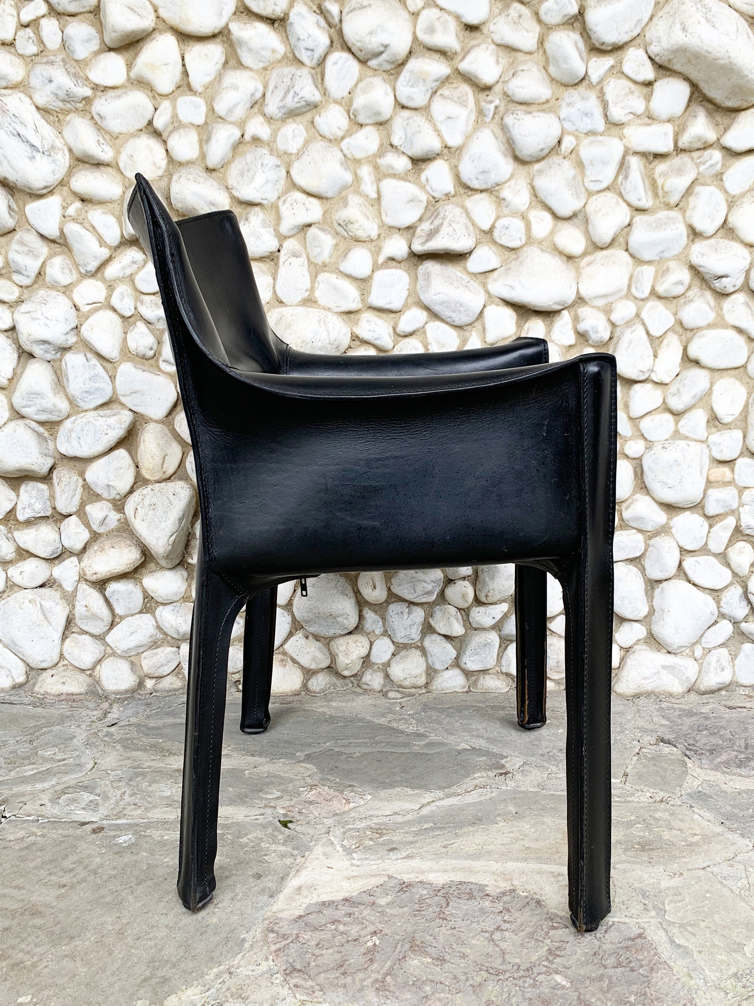 CAB 414 Armchair in Black Leather by Mario Bellini for Cassina, 1980s