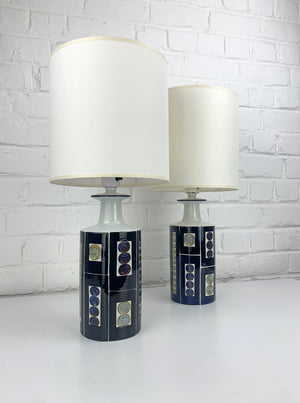 Pair Danish Ceramic Table Lamps, Inge-Lise Koefoed for Royal Copenhagen / Fog & Mørup, 1960s