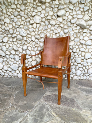 Safari Chair by Wilhelm Kienzle in leather for Wohnbedarf, Zürich, 1960s