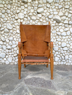 Safari Chair by Wilhelm Kienzle in leather for Wohnbedarf, Zürich, 1960s