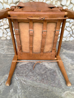 Safari Chair by Wilhelm Kienzle in leather for Wohnbedarf, Zürich, 1960s