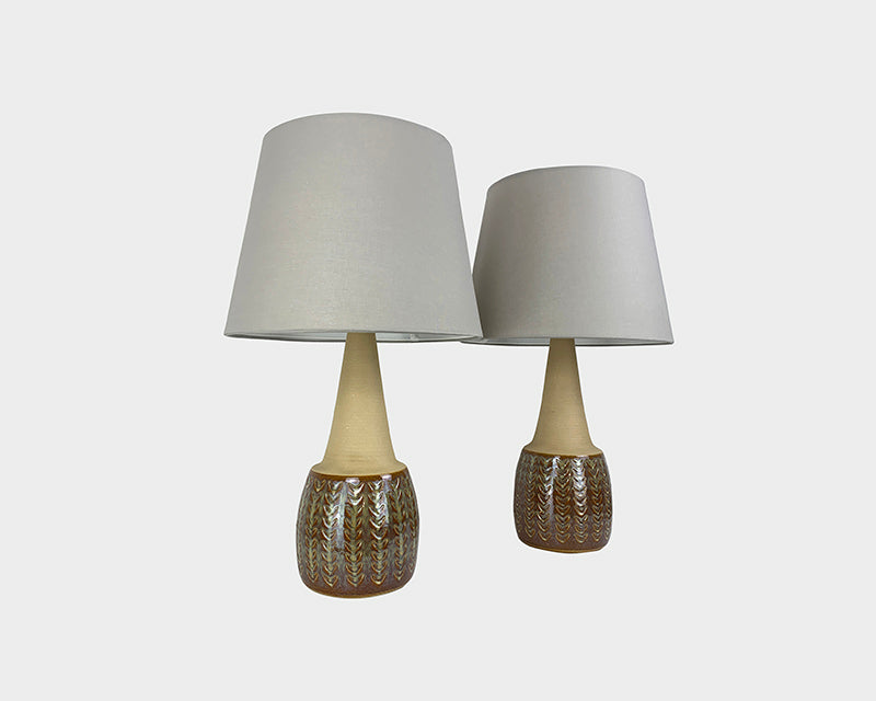 Pair Monumental Soholm Stoneware lamps by Einar Johansen Søholm Stentøj, Denmark 1960s