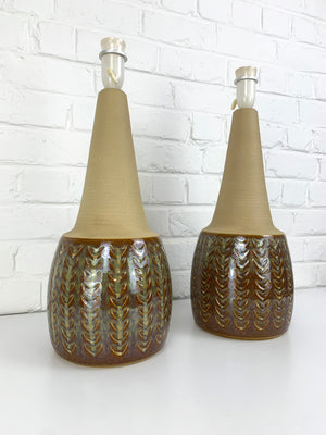 Pair Monumental Soholm Stoneware lamps by Einar Johansen Søholm Stentøj, Denmark 1960s