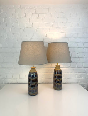 Pair tall Søholm Stentøj Stoneware table lamps Erling Mortensen Denmark 1960