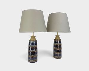 Pair tall Søholm Stentøj Stoneware table lamps Erling Mortensen Denmark 1960