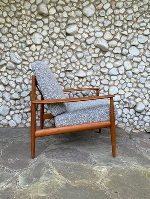 Lounge Easy chair 118 in Teak & Bouclé by Grete Jalk for France & Son, Denmark, 1960s