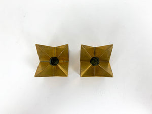 Pair of Crown Candleholders in Brass by Pierre Forsell for Skultuna Sweden 1960s